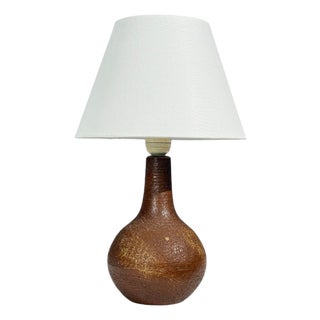 1960s Søholm Stentøj, Danish Modern, Table Lamp, Burnt Orange Ceramic, Denmark For Sale