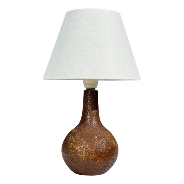 1960s Søholm Stentøj, Danish Modern, Table Lamp, Burnt Orange Ceramic, Denmark For Sale