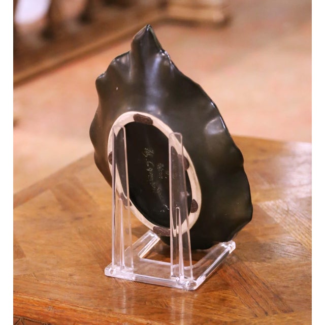 Mid 20th Century French Pol Chambost Vallauris Leaf Form Ceramic Vide-Poche For Sale In Dallas - Image 6 of 7