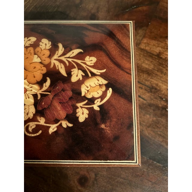 Mid 20th Century Modern Italian Inlaid Wood Music Jewelry Box, Italian Movement, Working For Sale - Image 10 of 12
