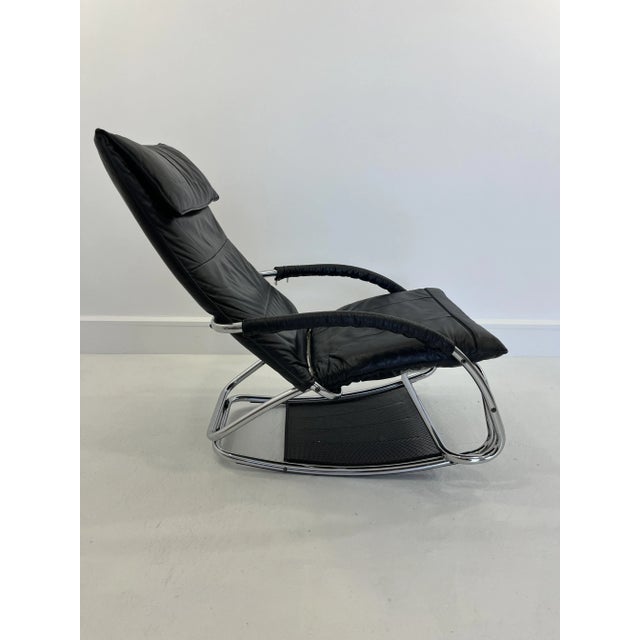 Leather lounge & rocking chair by Jochen Hoffman, 1990s