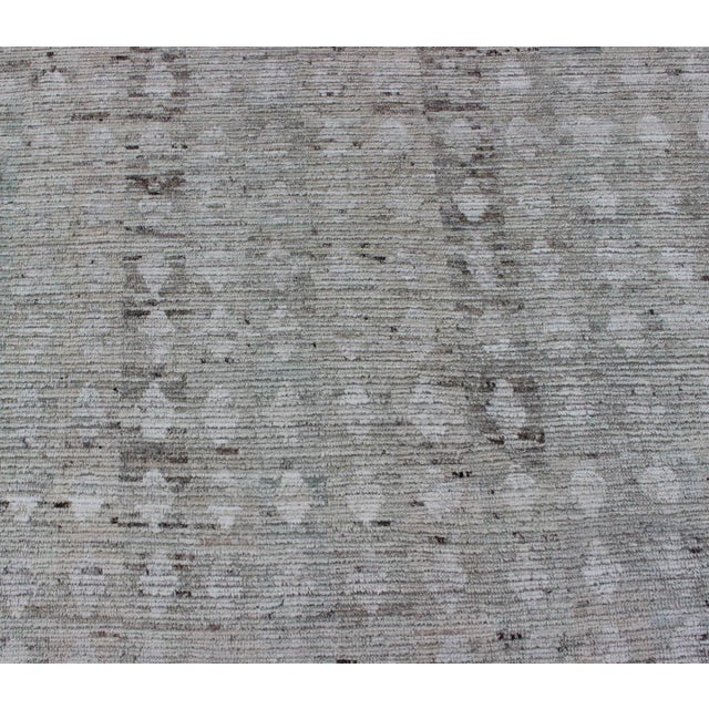 Casual Modern Design Rug by Keivan Woven Arts, Light Green, 9'7 X 12' For Sale - Image 9 of 12
