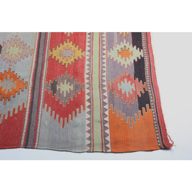 1950s Multi Soft Colors Vintage Turkish Kilim Rug-5' 7'' X 10' 7'' For Sale - Image 9 of 12