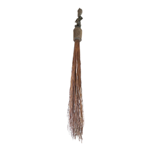 Vintage African Ceremonial Baule Wall Hanging Broom W/ Male Figure 29" H