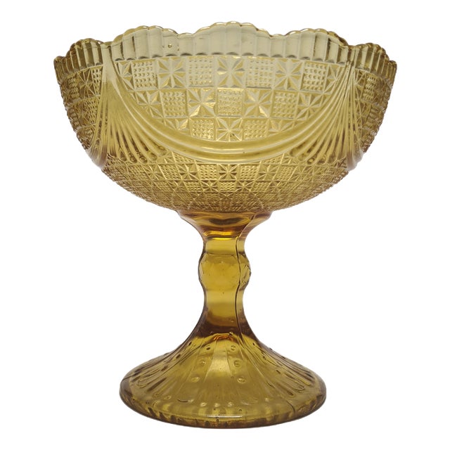 Fruit Bowl on Stand from Ząbkowice Glassworks, 1970s For Sale