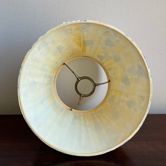 1990s Gathered Pleated Floral Cotton Lamp Shade For Sale In Baltimore - Image 6 of 11