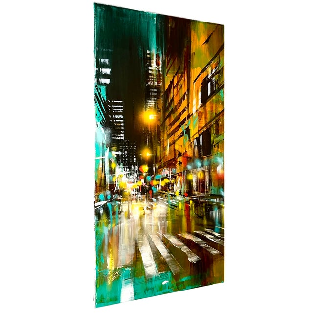 Early 21st Century Bianca Prettau, Kyoto Teal, 2026, Acrylics on Cotton Canvas For Sale - Image 5 of 12