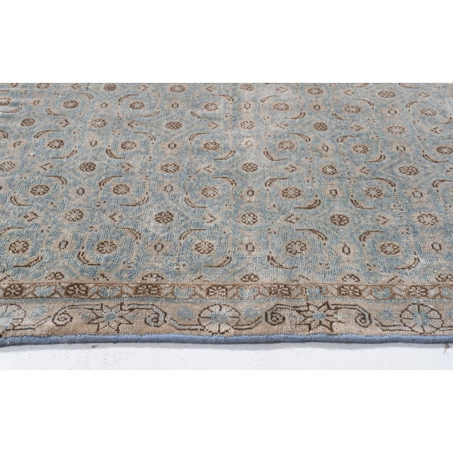 Antique 1910 Blue Hand Knotted Runner - 3'3 X 15'4 For Sale - Image 4 of 12