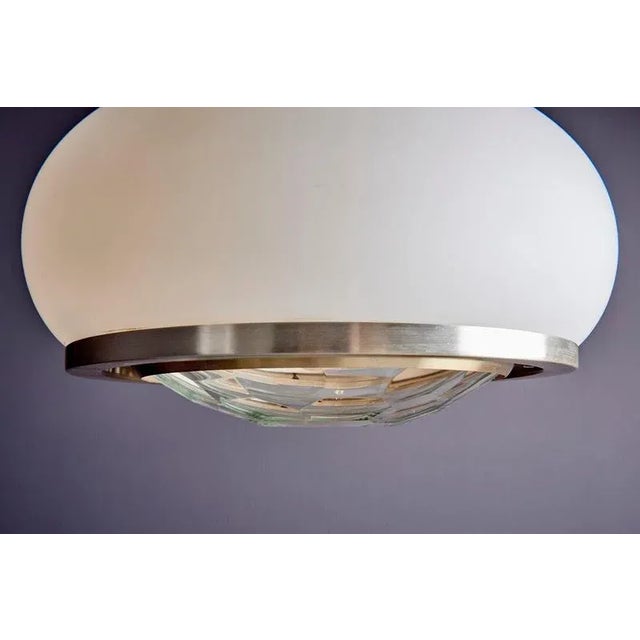 Gold Opaque Glass Pendant by Pia Guidetti Crippa for Lumi Milano, 1960s For Sale - Image 8 of 14