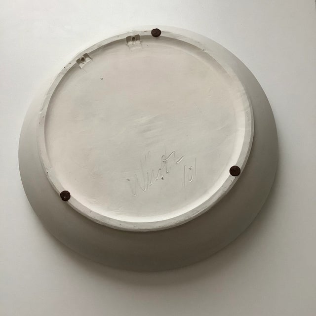 Ceramic Vintage Stoneware Ceramic Pottery Bowl with Flying Seagulls Artist Signed For Sale - Image 7 of 13