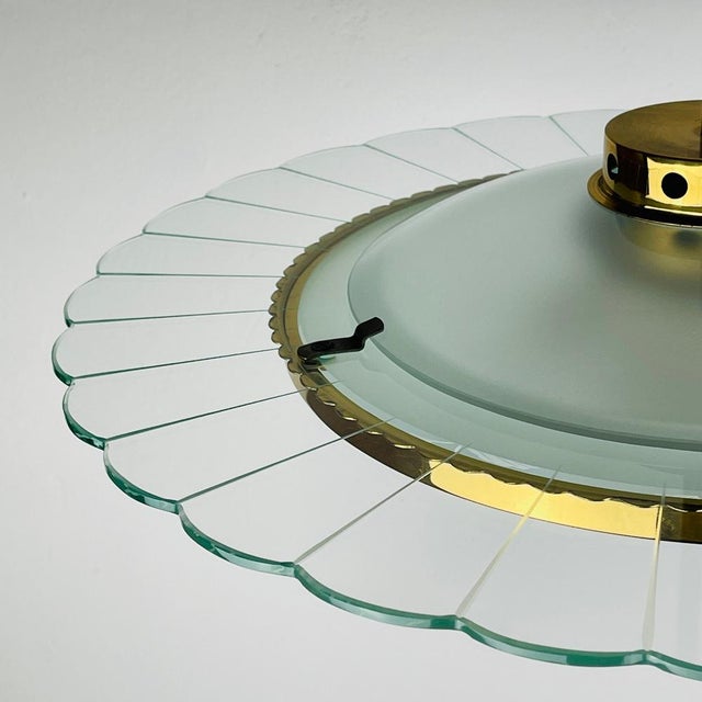 Vintage Disk Chandelier attributed to Pietro Chiesa for Fontana Arte, Italy, 1940s For Sale - Image 14 of 18