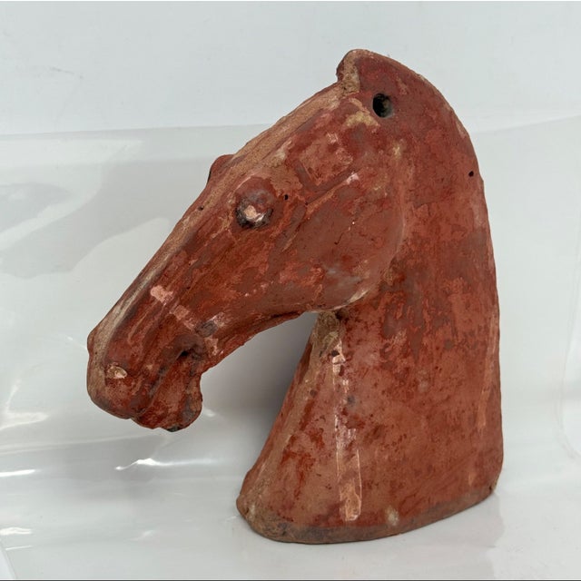 Han Dynasty Antique Chinese Pottery Horse Head Funerary Tomb Figure For Sale - Image 10 of 10