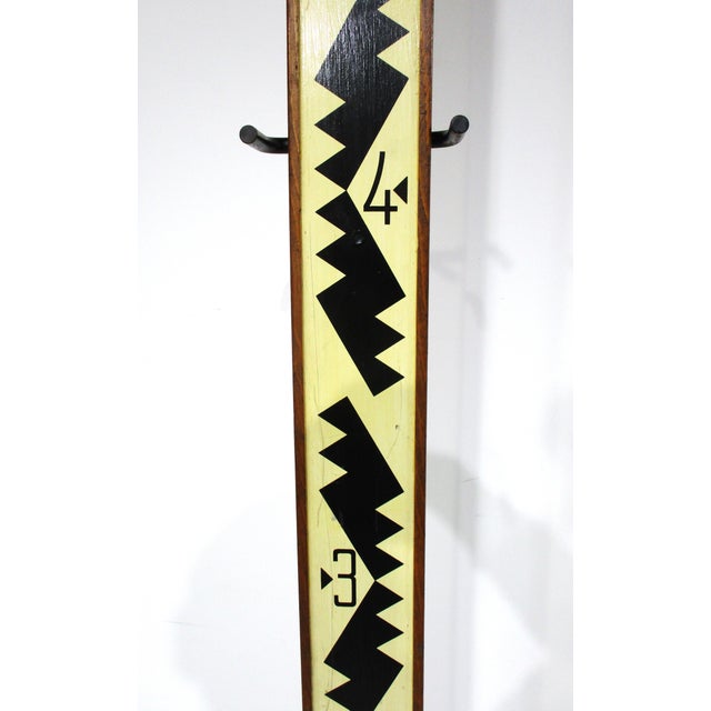 Early 20th Century Wpa Folk Art Styled Survey Stick With Wrought Iron Stand (A) For Sale - Image 5 of 11