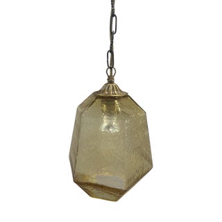 Amber Lantern with Brass Frame, 1988 For Sale