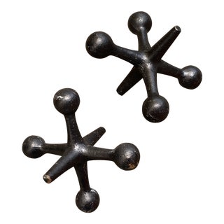 Vintage Iron Jacks Doorstop, Bookends - a Pair For Sale