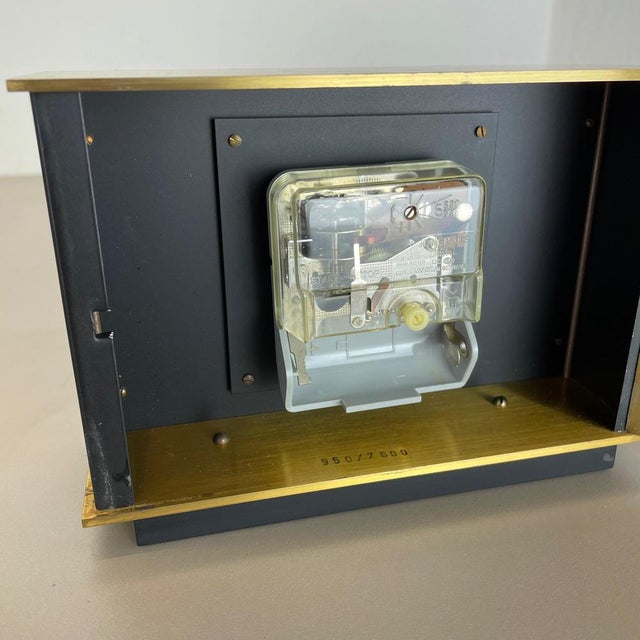 Vintage Modernist Metal Brass Table Clock from Diehl Dilectron, Germany, 1960s For Sale - Image 16 of 18