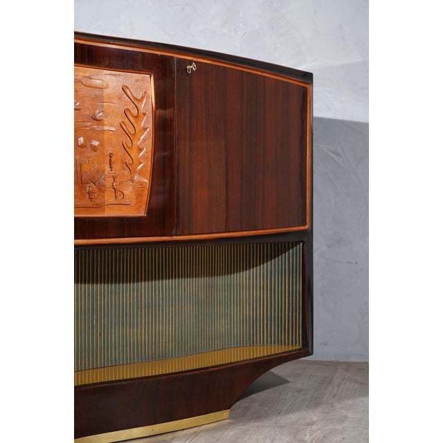 Mid-Century Art Deco Italian Walnut Cabinet from Vittorio Dassi, 1940s For Sale - Image 14 of 15