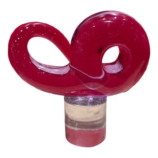 Mid 20th Century Italian Murano Sculpture Signed Lavender Glass. For Sale