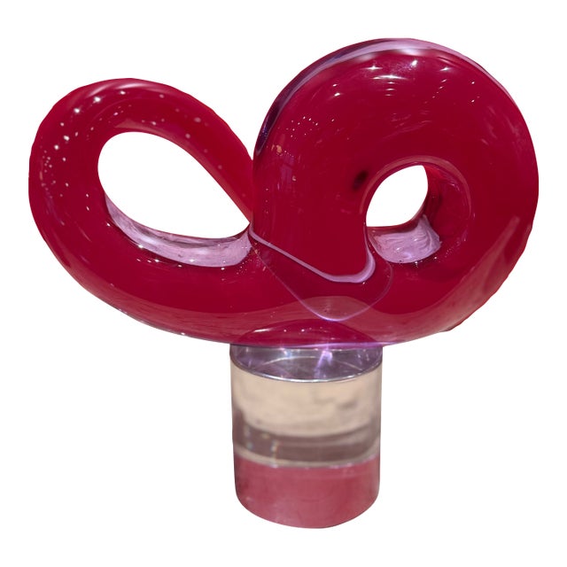 Mid 20th Century Italian Murano Sculpture Signed Lavender Glass. For Sale