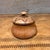 Decorative Round Antique Wooden Lidded Sugar Bowl Box For Sale - Image 10 of 11
