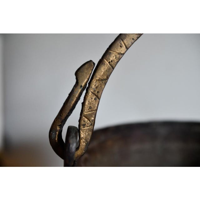Antique French Copper Hand Forged Cauldron For Sale - Image 4 of 7