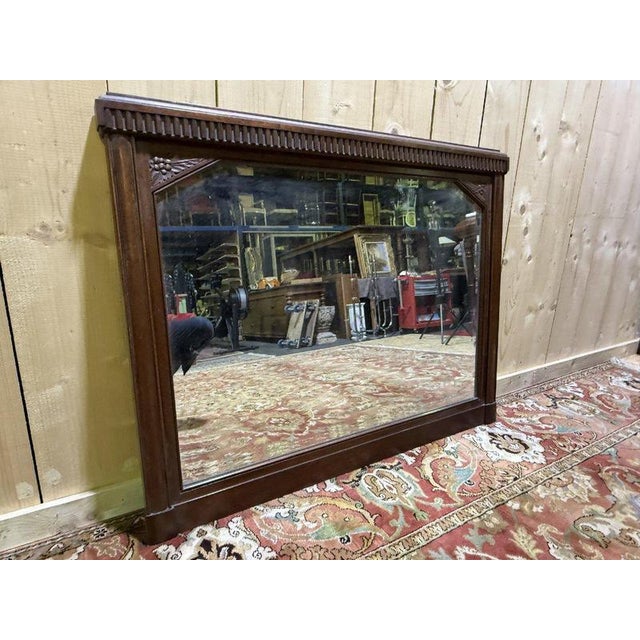 Art Deco Mirror in Walnut Frame For Sale - Image 5 of 8