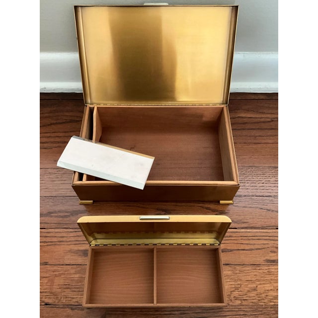 1940s Vintage Silver Crest Smith Metal Arts Co. Bronze Art Deco Executive Desk Set - 15 Pieces For Sale - Image 4 of 13