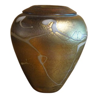 Late 1900s Robert Held Art Glass Iridescent Vase For Sale