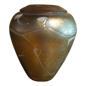 Late 1900s Robert Held Art Glass Iridescent Vase