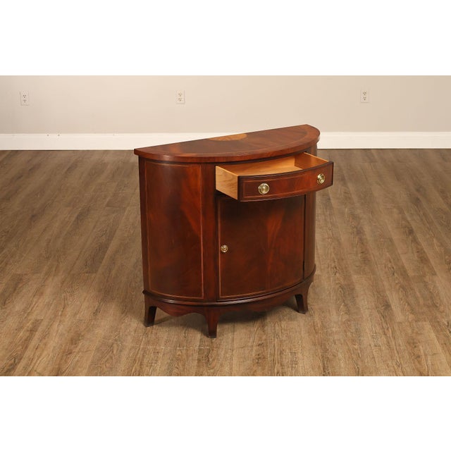 Henkel Harris Henkel Harris Mahogany Demilune Console Cabinet Console For Sale - Image 4 of 18