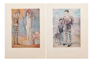 1950s After Picasso, First Edition Period Full-Color Prints of Blue Harlequin - A Pair