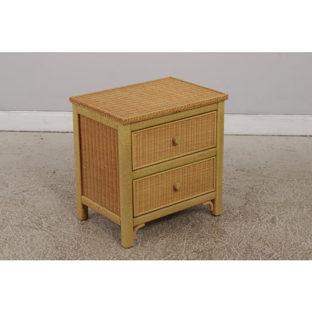 Lexington Furniture Pair Lexington Henry Link Wicker Nightstands For Sale - Image 4 of 17