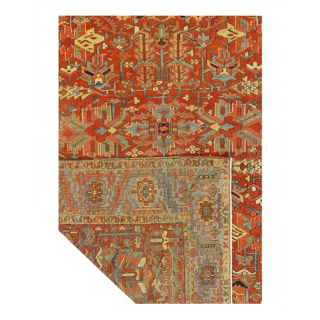 Traditional Pasargad DC Rust Antique Heriz Serapi Rug For Sale - Image 3 of 4