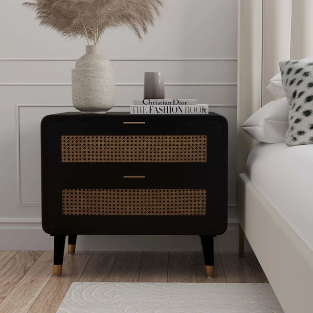 Drawing inspiration from the ever classic mid-century style, the Christine nightstand adds a retro look to any space its...