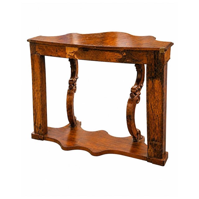 19th Century 19th Century Walnut Burl Console Table Louis Philippe For Sale - Image 5 of 6