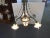 Early 1900's Gothic Style Glass and Bronze Flower Chandelier For Sale - Image 9 of 11