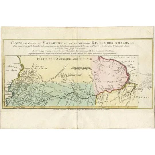 Map of the Amazon Rivers Course and Surrounding Regions For Sale - Image 9 of 9