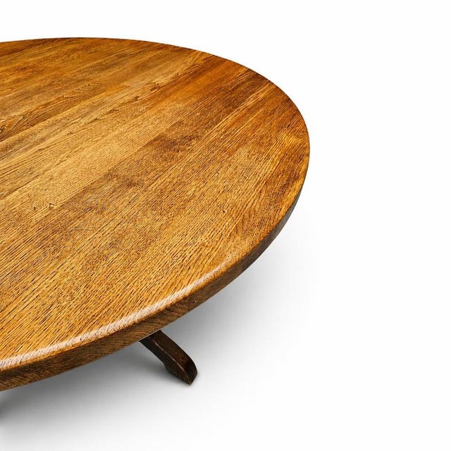 Oak Dining Table with Central Pedestal For Sale - Image 6 of 14