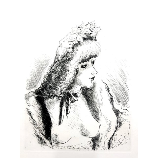 Gray André Dignimont - Belle Epoque Portrait - Original Etching 1946 For Sale - Image 8 of 8