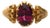 Vintage Oval Rodolite Garnet Victorian Revival in 18k Yellow Gold Solitaire Ring, Size 10.5 For Sale