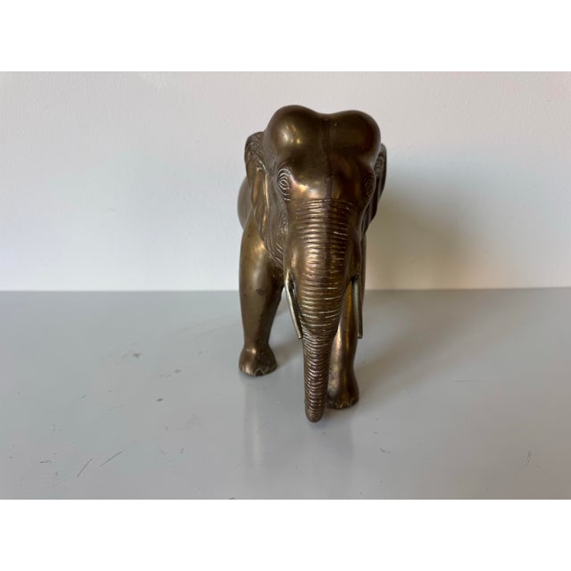 Metal Vintage Solid Brass Elephant Sculpture/ Sold For Sale - Image 7 of 9