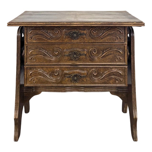 Brutalist Wood Worktable, 1950s For Sale