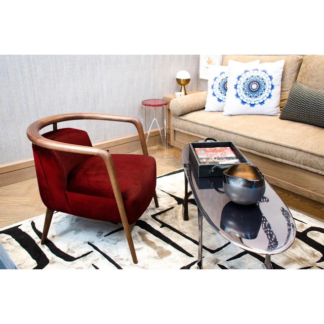 Not Yet Made - Made To Order Essex Red Velvet Armchair by Javier Gomez For Sale - Image 5 of 6