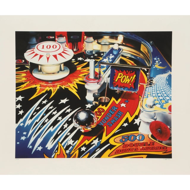 1990s Charles Bell, "Fireball 500", Photorealist Pinball Silkscreen For Sale - Image 5 of 5