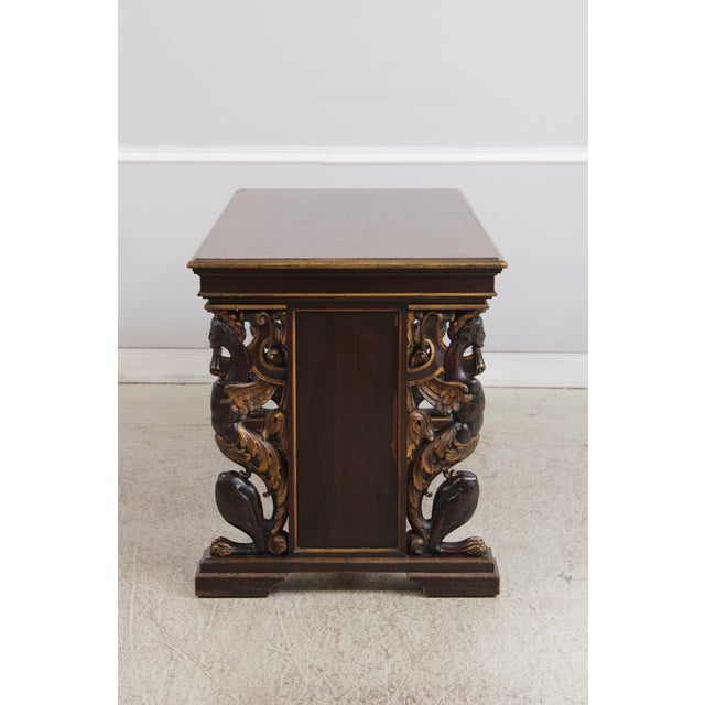 Antique French Neo Renaissance Carved Library Table For Sale - Image 16 of 17