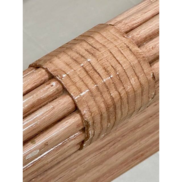 1980s Attributed to Roche Bobois Maugrion France Rattan Platform Bed – Eastern King – Sculptural Modern Coastal For Sale - Image 10 of 12