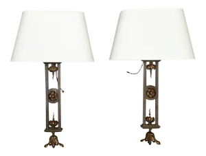Tall Iron Sconces Made from Antique Balustrades - a Pair