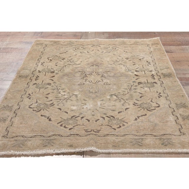Tan Distressed Vintage Neutral Persian Rug - 02'11 X 04'04 For Sale - Image 8 of 10