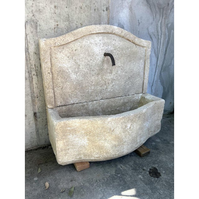 Charleval 2-Piece Limestone Wall Fountain From Provence, France For Sale In Dallas - Image 6 of 14