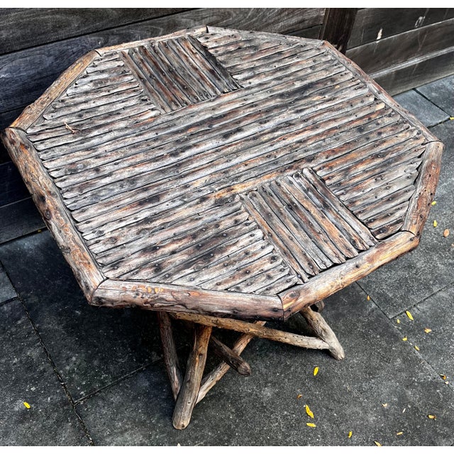 American Rustic Adirondack Twig Side Table For Sale - Image 4 of 12